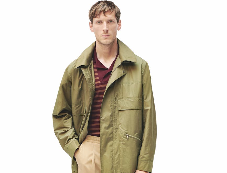 apparel clothing coat overcoat human person trench coat