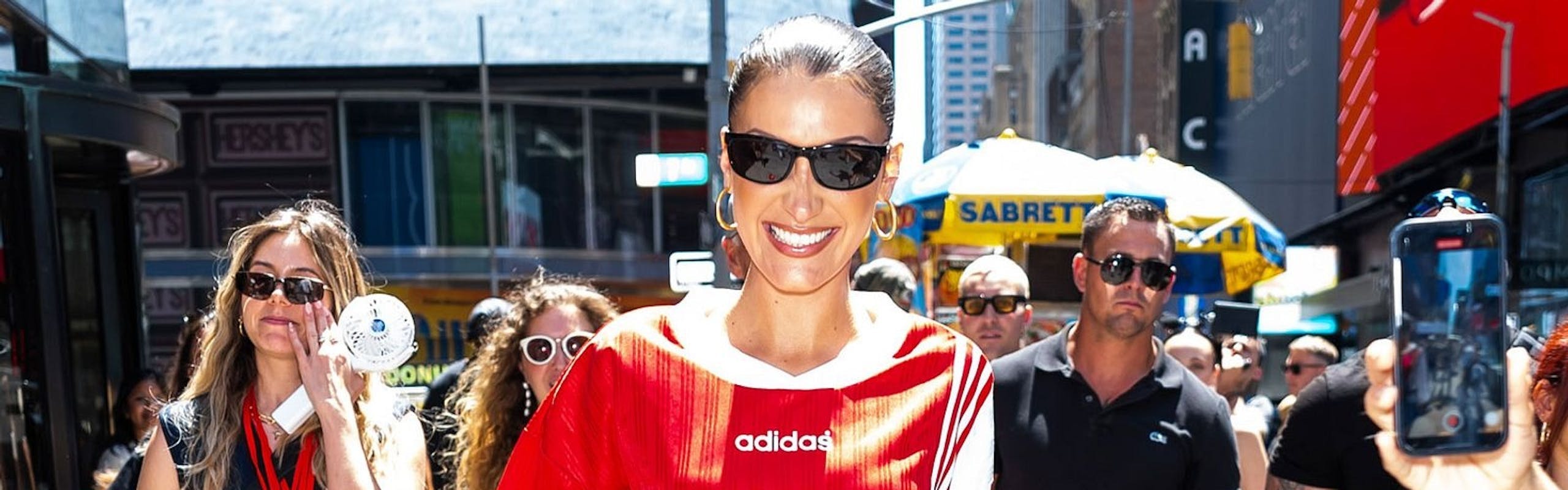 Bella Hadid presenta la sua collab con Adidas a New York (Getty Images)